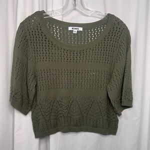 BB Dakota California Love Olive Green Crop Sweater